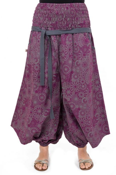Pantalon sarwel femme total print original Buddhi