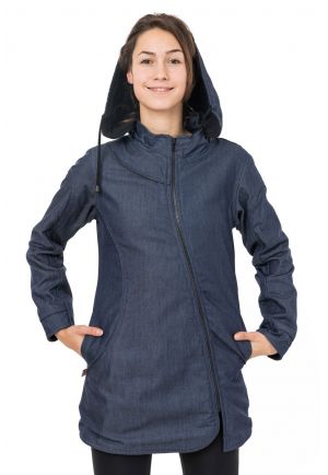 Veste capuche denim et polaire print mandala celtique