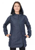 Veste capuche denim et polaire print mandala celtique