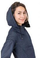Veste capuche denim et polaire print mandala celtique