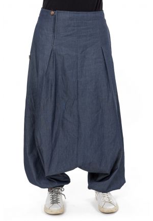 Sarouel jean denim femme fourche basse Haru