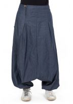 Sarouel jean denim femme fourche basse Haru