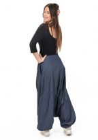 Sarouel jean denim femme fourche basse Haru