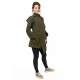 Manteau femme capuche de lutin mandala ethnic chic kaki Jiva