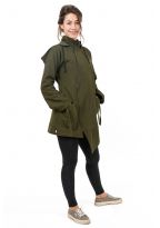 Manteau femme capuche de lutin mandala ethnic chic kaki Jiva