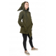 Manteau femme capuche de lutin mandala ethnic chic kaki Jiva