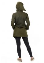 Manteau femme capuche de lutin mandala ethnic chic kaki Jiva