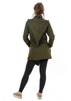 Manteau femme capuche de lutin mandala ethnic chic kaki Jiva