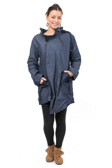 Manteau jean et polaire capuche de lutin mandala Vilah