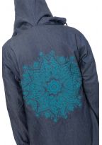 Manteau jean et polaire capuche de lutin mandala Vilah
