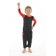 T shirt enfant coton bio manches longues Noir et rouge