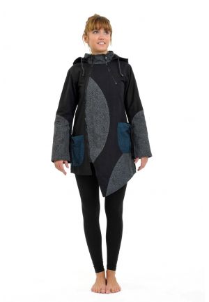 Blouson ethnique Puzzla psychedelic capuche de lutin