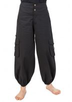Pantalon bouffant aladin baggy baroudeuse noir uni Suwal