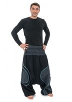 Sarouel grande taille smoke noir rayures noires Pattaya