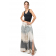 Pantalon femme fluide jambe fendue