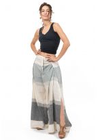 Pantalon femme fluide jambe fendue