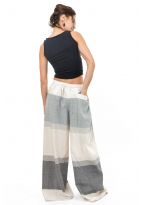 Pantalon femme fluide jambe fendue