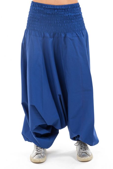 Sarouel fourche basse bleu cobalt