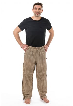 Pantalon relax zen boutons coton leger Gobarah