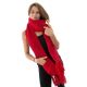 Echarpe mouffle pure laine rouge