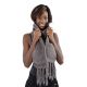 Echarpe mouffle pure laine gris souris
