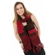 Echarpe poches moufles pure laine degrade rouge marron