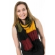 Echarpe pure laine douce jaune  bordeaux noir vert