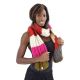 Echarpe pure laine douce vert rose creme rouge gris