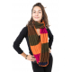 Echarpe pure laine douce rose orange vert marron bleu foncé