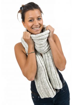 Echarpe pure laine douce gris chine clair