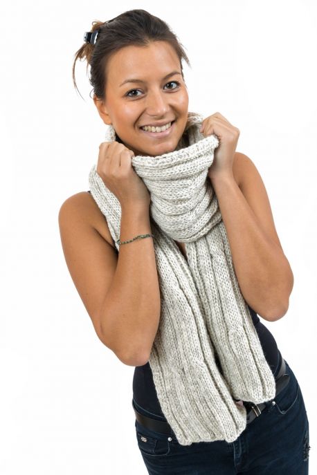 Echarpe pure laine douce gris chine clair