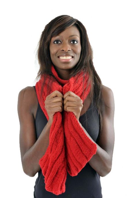 Echarpe pure laine douce rouge