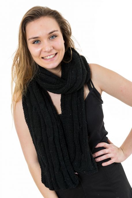 Echarpe pure laine douce noire