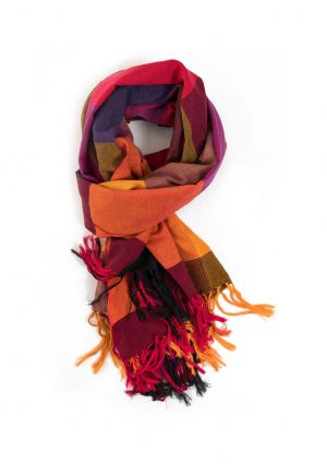 Cheche foulard etole new madras sienna carnaval