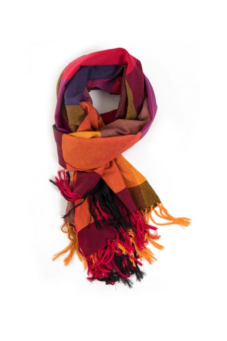 Cheche foulard etole new madras sienna carnaval