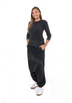 Sarouel imprime noir gris Badala
