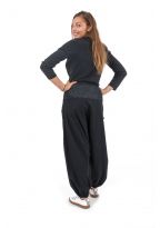 Sarouel imprime noir gris Badala