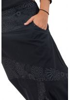 Sarouel imprime noir gris Badala