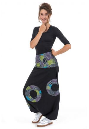 Sarwel noir elastique multicolore Sahari