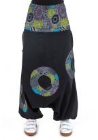 Sarwel noir elastique multicolore Sahari