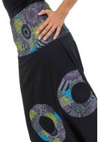 Sarwel noir elastique multicolore Sahari
