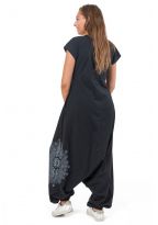 Combi sarouel ethnic noir imprimé mandala