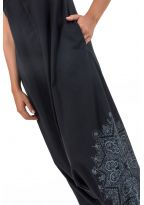 Combi sarouel ethnic noir imprimé mandala