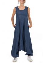 Combi sarouel jean femme fourche basse
