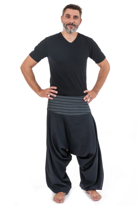 Pantalon sarouel bali noir rayures noires