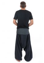 Pantalon sarouel bali noir rayures noires