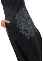 Combi sarouel ethnic noir imprimé mandala
