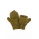 Moufles mitaines rouge uni pure laine et polaire douce