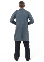 Chemise homme tunique kurta zen bleu gris