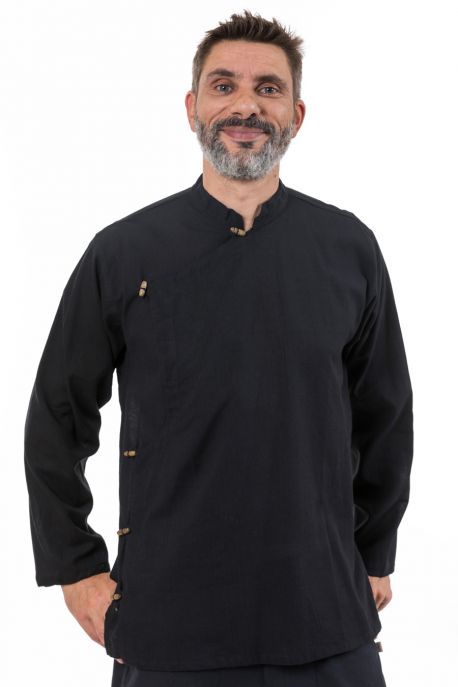 Chemise tibetaine homme ouverture laterale